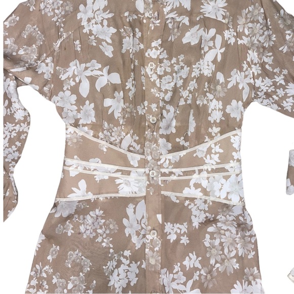 LAST CALL! DSQUARED2 Women’s Brown & Cream Floral Patterned Dress Size 40 - Picture 11 of 14